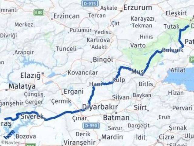 Ağrı Hamur Adıyaman Arası Kaç Km - Yol Haritası