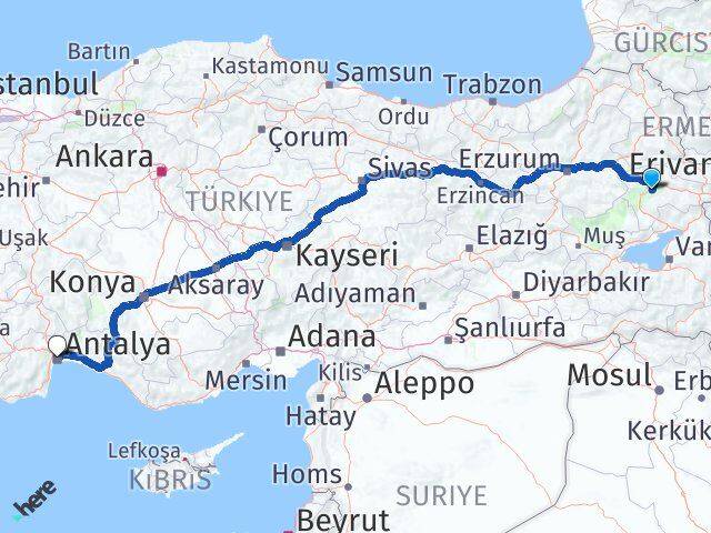 Hamur Antalya Arası Kaç Km - Yol Tarifi