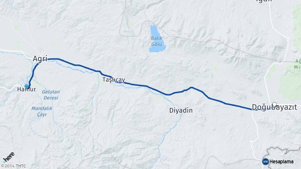 Ağrı Hamur Doğubayazıt Arası Kaç Km - Yol Haritası