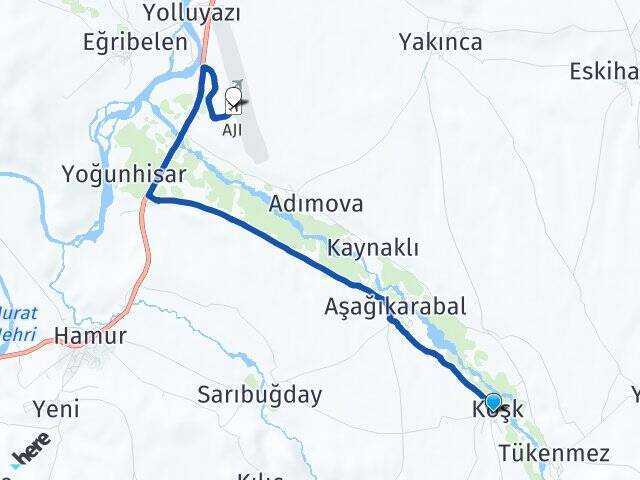 Köşk Ağrı Havalimanı Arası Kaç Km - Yol Tarifi