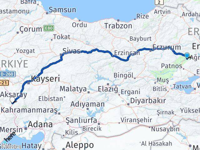 Ağrı Hamur Niğde Arası Kaç Km - Yol Haritası