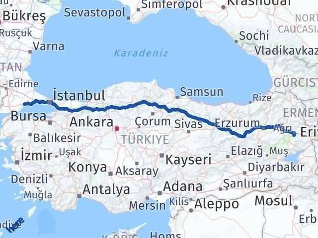 Ağrı Hamur Tekirdağ Arası Kaç Km - Yol Haritası