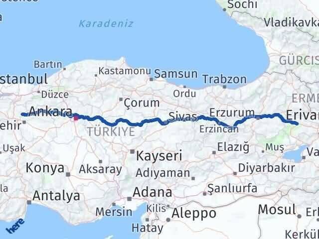 Ağrı İnhisar Bilecik Arası Kaç Km - Yol Haritası