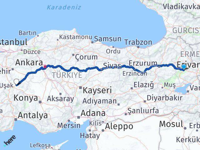 Ağrı İscehisar Afyonkarahisar Arası Kaç Km - Yol Haritası