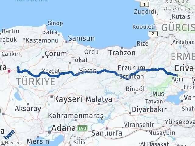 Ağrı Kalecik Ankara Arası Kaç Km - Yol Haritası