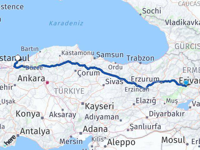 Ağrı Karasu Sakarya Arası Kaç Km - Yol Haritası