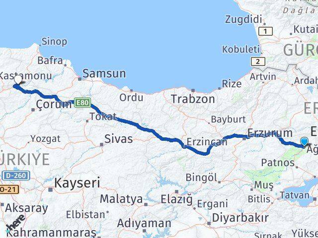 Ağrı Kargı Çorum Arası Kaç Km - Yol Haritası