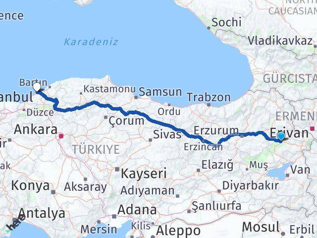 Ağrı Kozlu Zonguldak Arası Kaç Km - Yol Haritası
