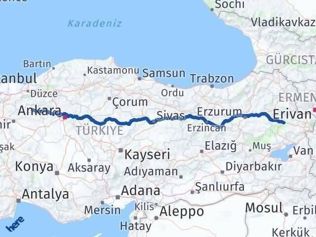 Ağrı Nallıhan Ankara Arası Kaç Km - Yol Haritası