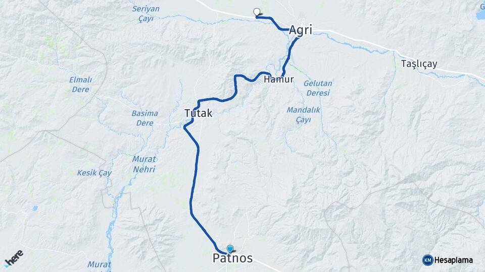 Ağrı Patnos Anakaya Arası Kaç Km - Yol Haritası