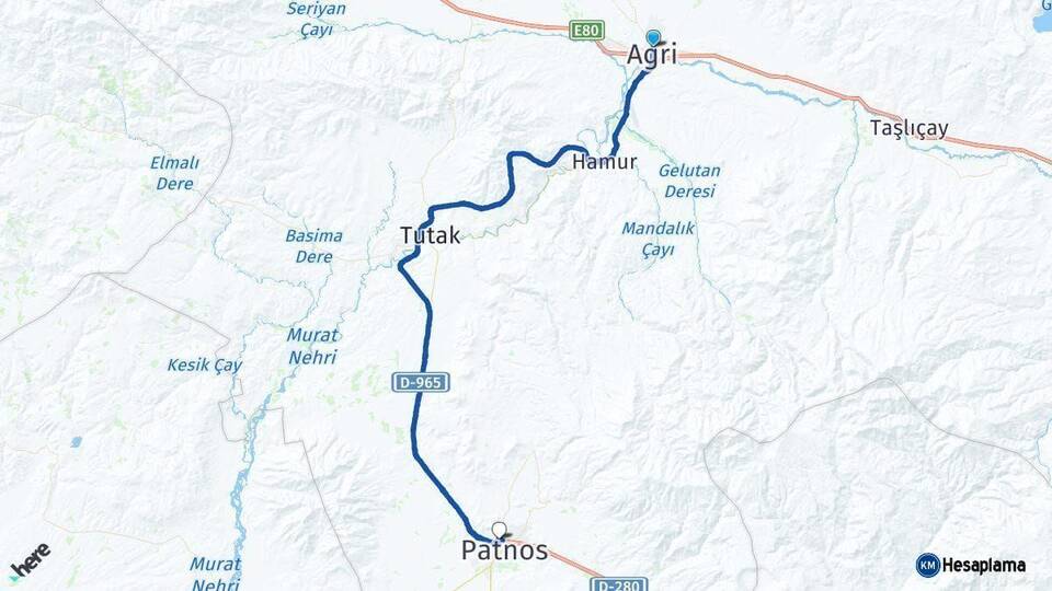 Ağrı Patnos Arası Kaç Km - Yol Haritası