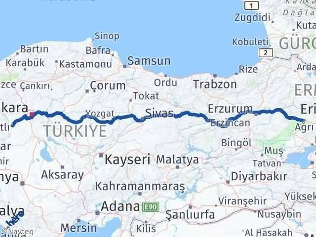 Ağrı Polatlı Ankara Arası Kaç Km - Yol Haritası