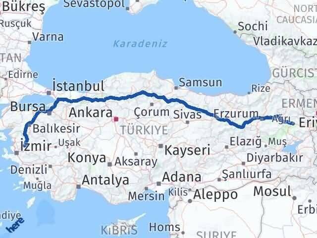Ağrı Saruhanlı Manisa Arası Kaç Km - Yol Haritası