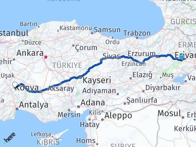 Ağrı Senirkent Isparta Arası Kaç Km - Yol Haritası