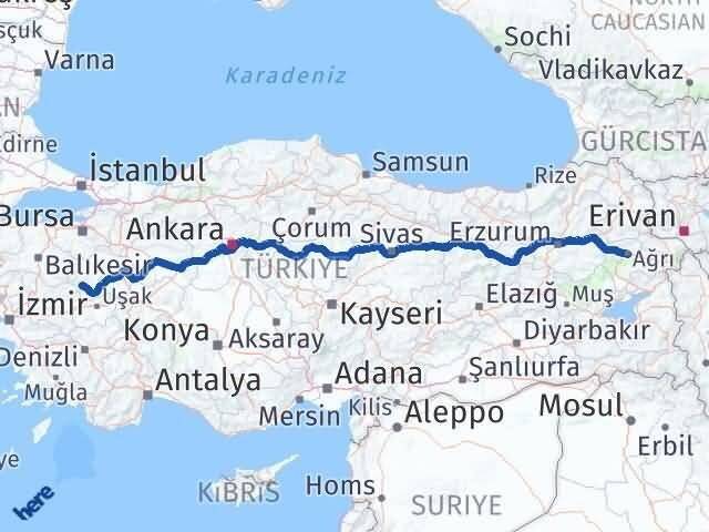 Ağrı Simav Kütahya Arası Kaç Km - Yol Haritası