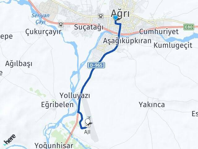 Sıtkıye Ağrı Havalimanı Arası Kaç Km - Yol Tarifi