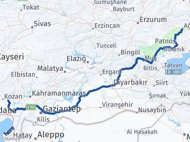 Ağrı Sumbas Osmaniye Arası Kaç Km - Yol Haritası