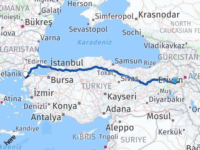 Ağrı Taşlıçay Çanakkale Arası Kaç Km - Yol Haritası