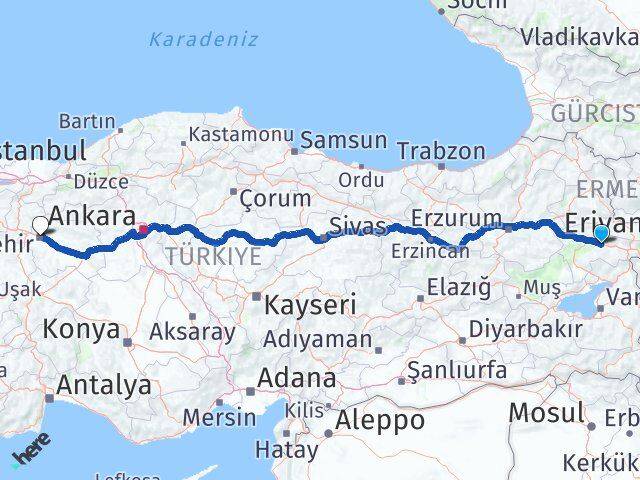 Ağrı Taşlıçay Eskişehir Arası Kaç Km - Yol Haritası