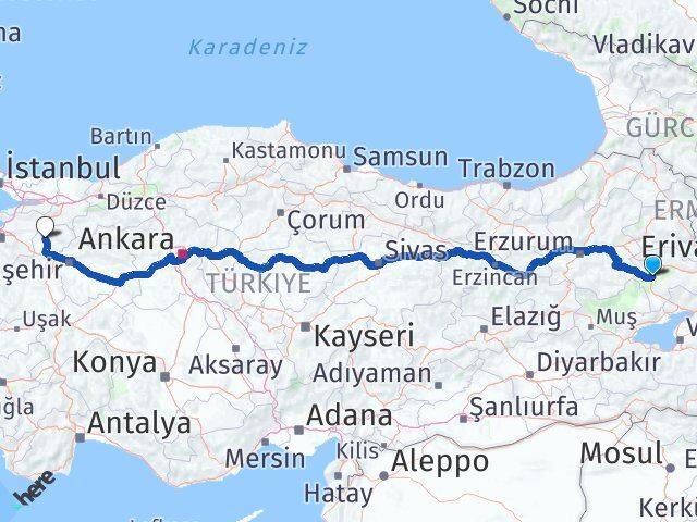 Ağrı Tutak Bilecik Arası Kaç Km - Yol Haritası