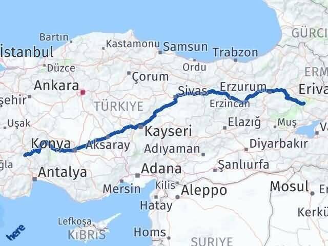 Ağrı Tutak Burdur Arası Kaç Km - Yol Haritası