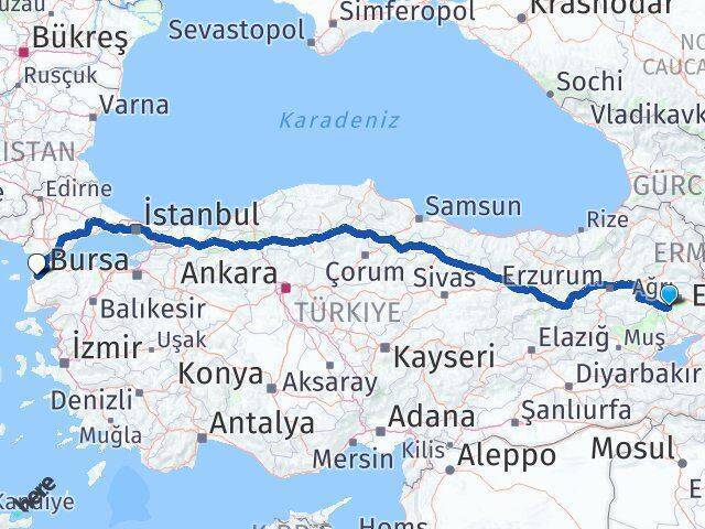 Tutak Çanakkale Arası Kaç Km - Yol Tarifi