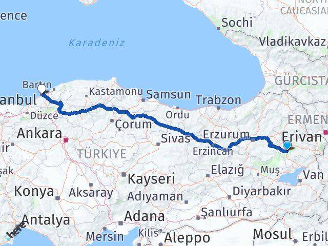 Ağrı Tutak Zonguldak Arası Kaç Km - Yol Haritası