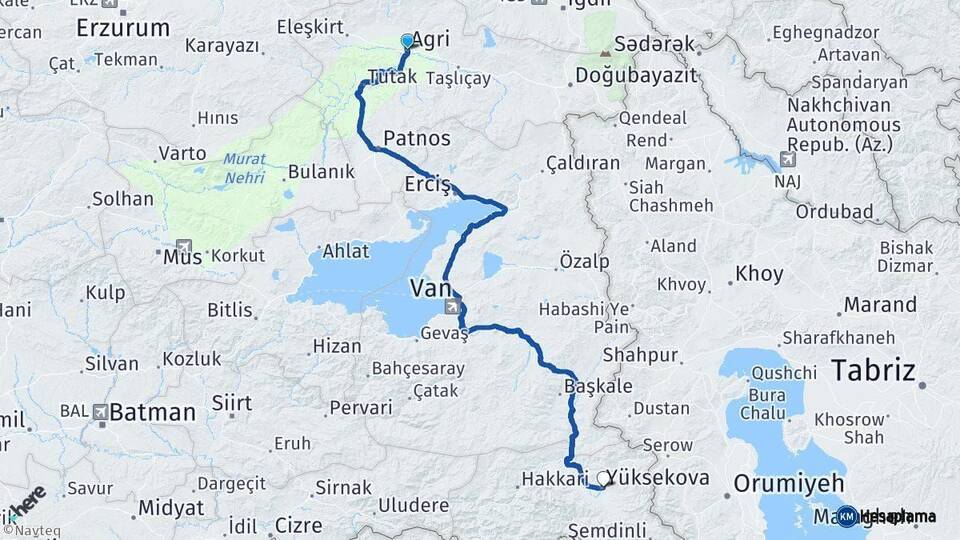 Ağrı Yüksekova Hakkari Arası Kaç Km - Yol Haritası
