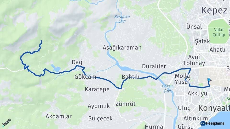Akdeniz Üniversitesi Antalya Bilim Üniversitesi Arası Kaç Km - Yol Tarifi