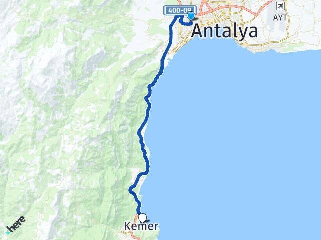 Akdeniz Üniversitesi Kemer Arası Kaç Km - Yol Tarifi