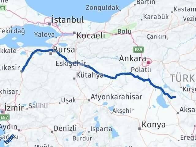 Aksaray Ağaçören Balıkesir Arası Kaç Km - Yol Haritası
