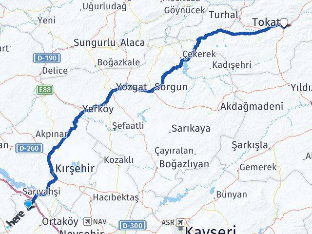 Aksaray Ağaçören Tokat Arası Kaç Km - Yol Haritası