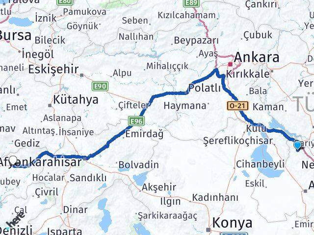 Aksaray Ağaçören Uşak Arası Kaç Km - Yol Haritası