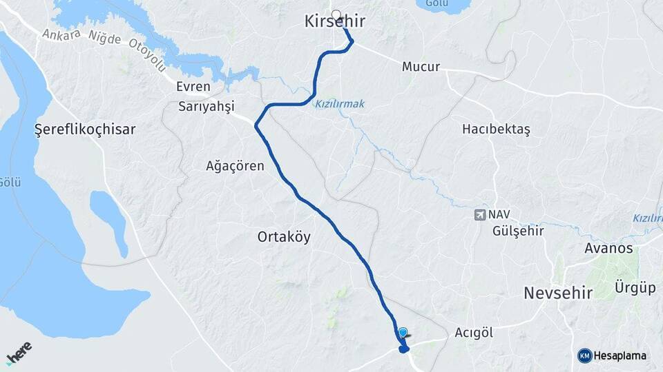 Alayhanı Kırşehir Arası Kaç Km - Yol Tarifi