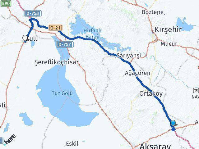 Alayhanı Kulu Arası Kaç Km - Yol Tarifi