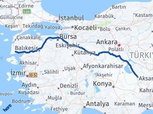 Aksaray Ayvacık Çanakkale Arası Kaç Km - Yol Haritası