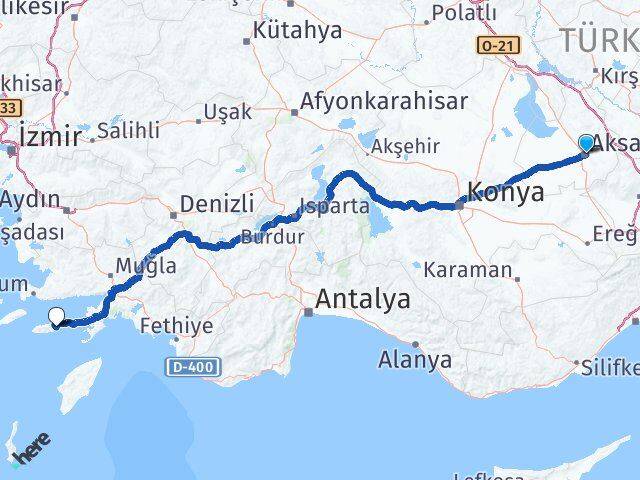 Aksaray Datça Muğla Arası Kaç Km - Yol Haritası