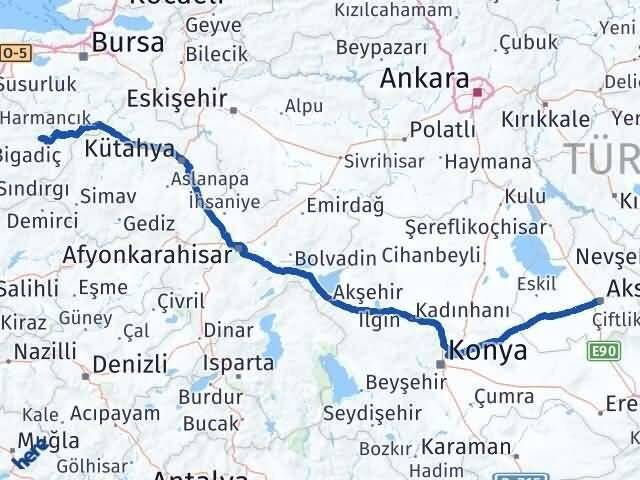 Aksaray Dursunbey Balıkesir Arası Kaç Km - Yol Haritası