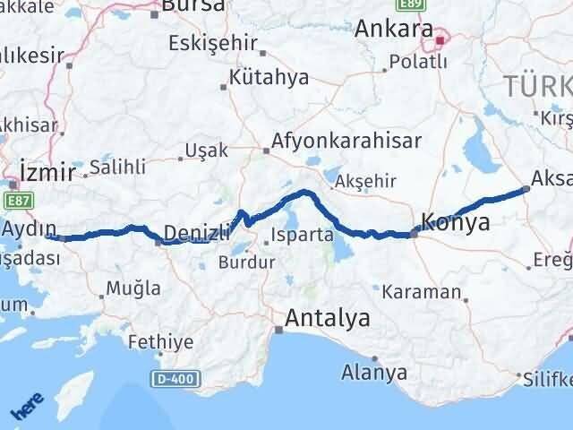 Aksaray Germencik Aydın Arası Kaç Km - Yol Haritası