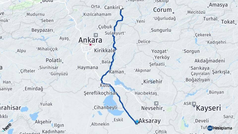 Aksaray Gözlükuyu Arası Kaç Km - Yol Haritası