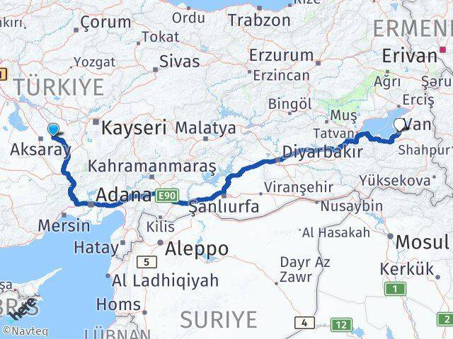 Aksaray Gülağaç Van Arası Kaç Km - Yol Haritası