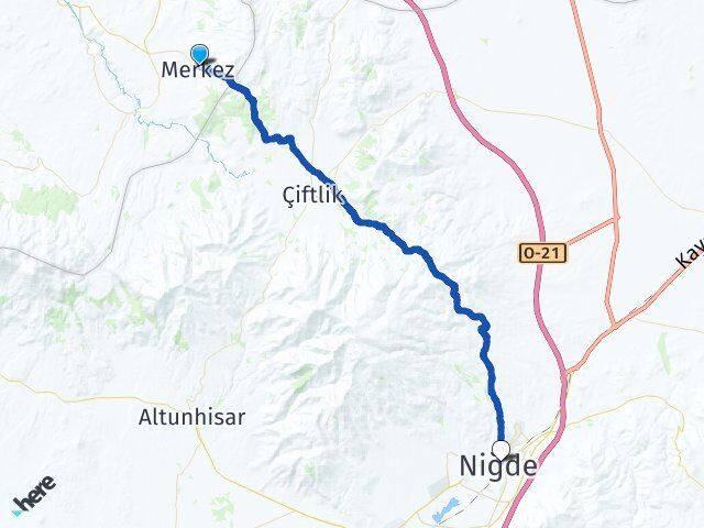 Aksaray Güzelyurt Niğde Arası Kaç Km - Yol Haritası