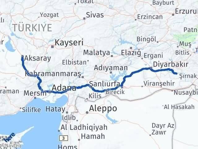 Aksaray Hasankeyf Batman Arası Kaç Km - Yol Haritası