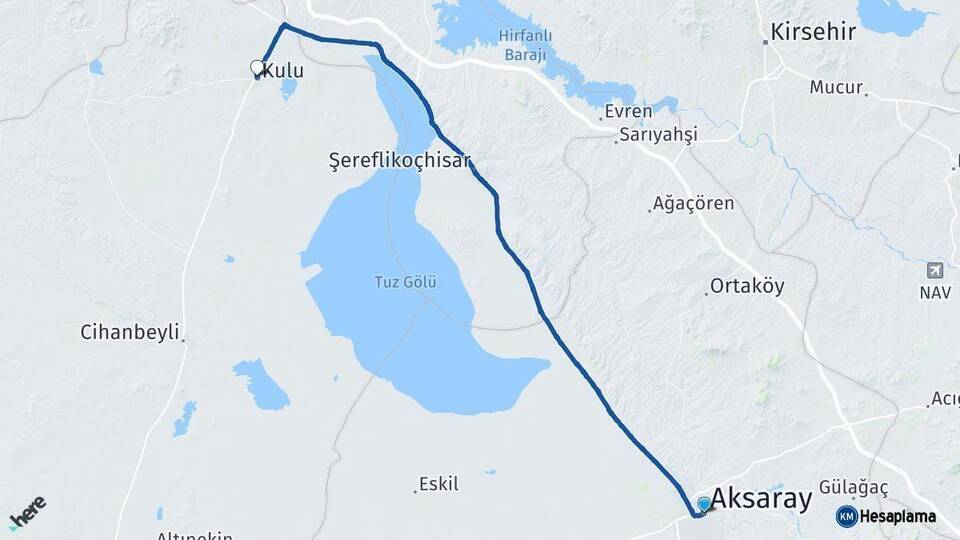 Aksaray Kulu Arası Kaç Km - Yol Tarifi