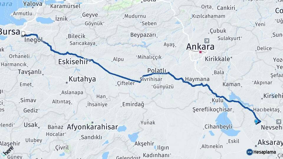 Ortaköy Bursa Arası Kaç Km - Yol Tarifi