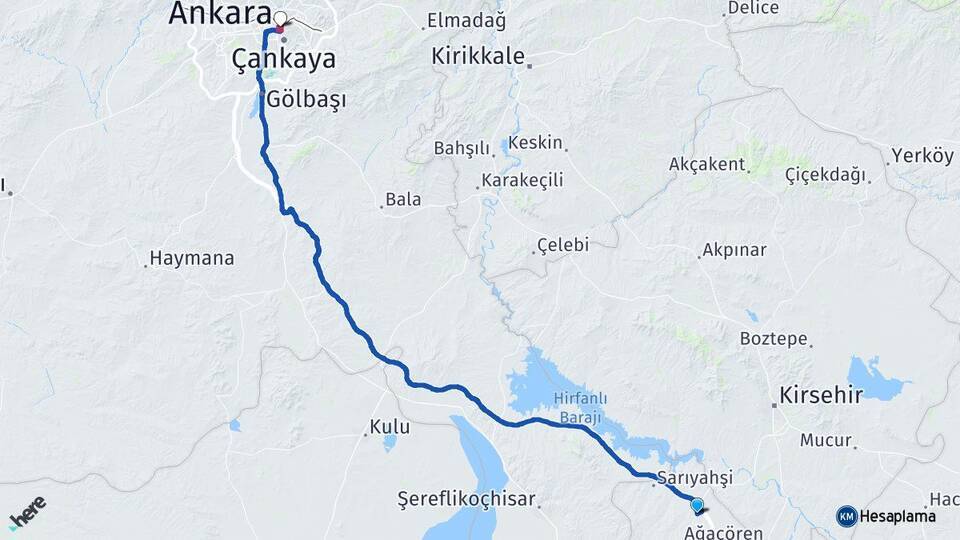 Harmandalı Ankara Arası Kaç Km - Yol Tarifi