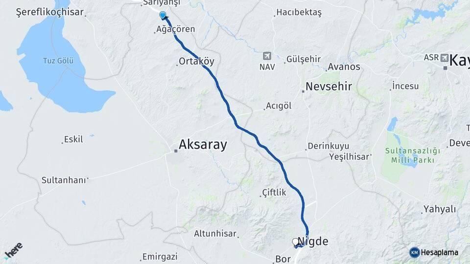 Harmandalı Niğde Arası Kaç Km - Yol Tarifi