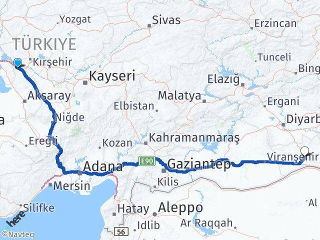 Aksaray Sarıyahşi Mardin Arası Kaç Km - Yol Haritası