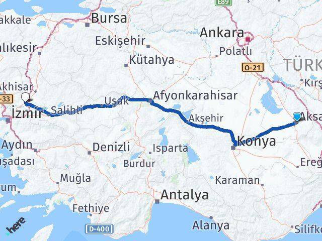 Aksaray Saruhanlı Manisa Arası Kaç Km - Yol Haritası