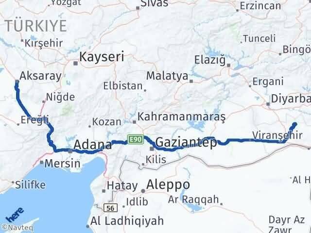 Aksaray Savur Mardin Arası Kaç Km - Yol Haritası